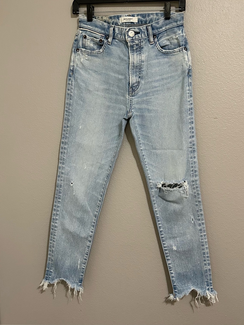 Moussy Vintage Verna Light Wash Distressed Skinny Denim Jeans Women’s Size 26